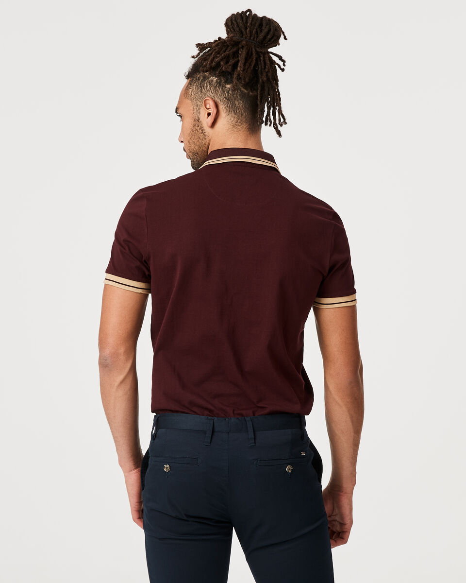 Narka Polo Shirt, Burgundy, hi-res